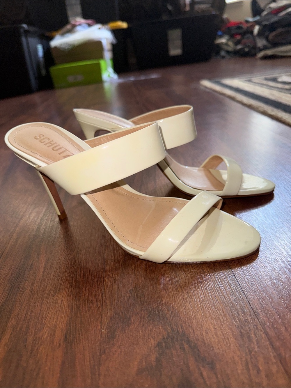 SCHUTZ Cream Double-Strap Slide Mules - Picture 2 of 7